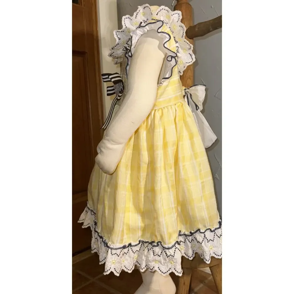 Pettigirl Yellow White Navy Sundress Size 5‎